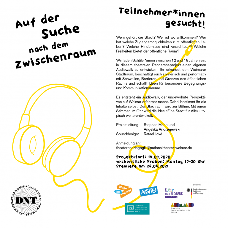 Flyer zum Audiowalk "Zwischenraum"